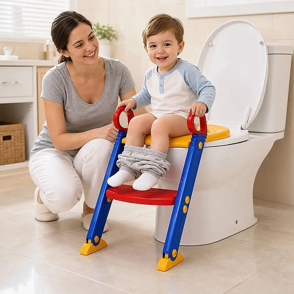 Kids Toilet Ladder Baby Toddler Training Toilet Step Potty Seat Non Slip Trainer - Image 2