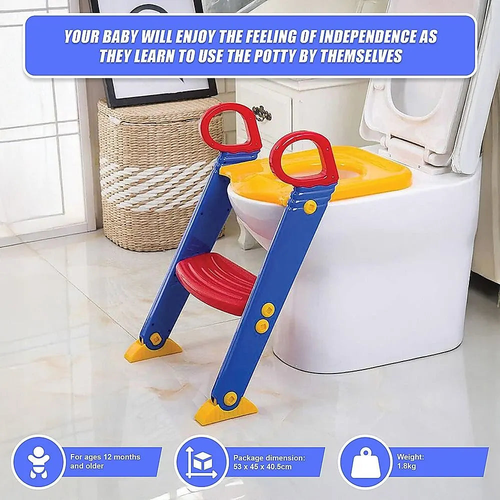 Kids Toilet Ladder Baby Toddler Training Toilet Step Potty Seat Non Slip Trainer - Image 8