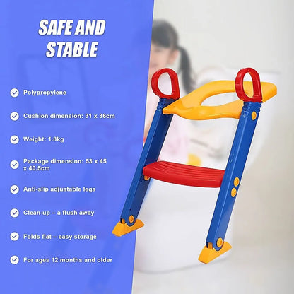 Kids Toilet Ladder Baby Toddler Training Toilet Step Potty Seat Non Slip Trainer - Image 9