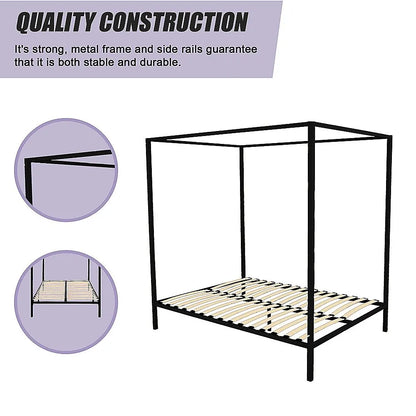 4 Four Poster Queen Bed Frame - Image 8