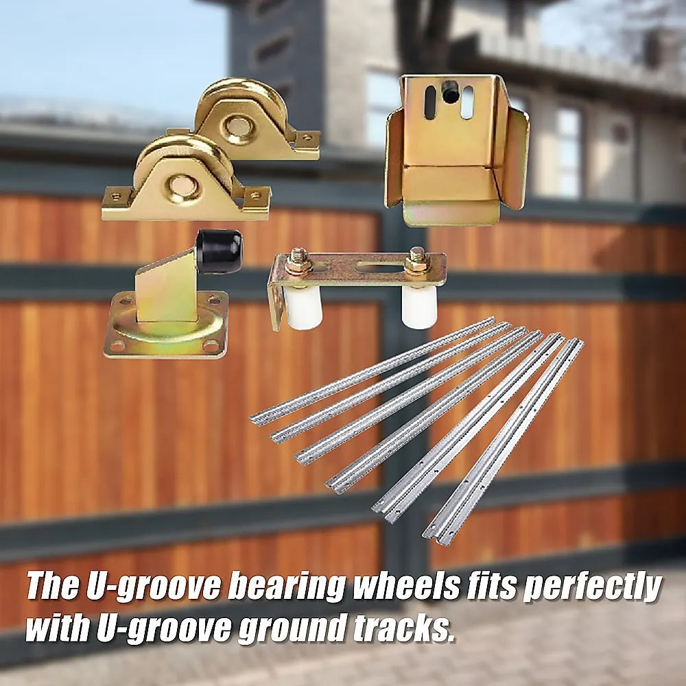 Sliding Gate Hardware Accessories Kit - 6m Track, Wheels, Stopper, Roller Guide - Image 4
