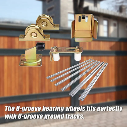 Sliding Gate Hardware Accessories Kit - 6m Track, Wheels, Stopper, Roller Guide - Image 4