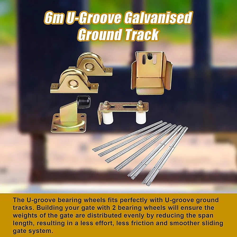 Sliding Gate Hardware Accessories Kit - 6m Track, Wheels, Stopper, Roller Guide - Image 6