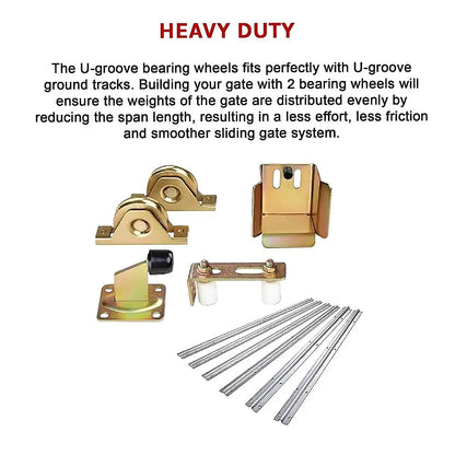 Sliding Gate Hardware Accessories Kit - 6m Track, Wheels, Stopper, Roller Guide - Image 9
