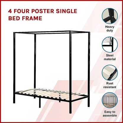 4 Four Poster Single Bed Frame - Image 3