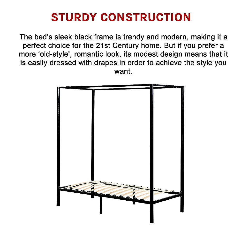 4 Four Poster Single Bed Frame - Image 7