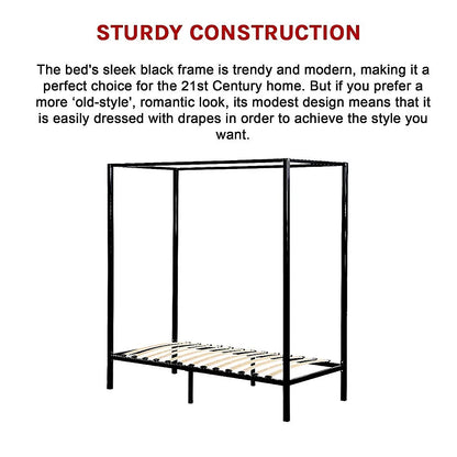4 Four Poster Single Bed Frame - Image 7