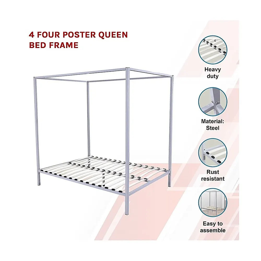 4 Four Poster Queen Bed Frame - Image 3
