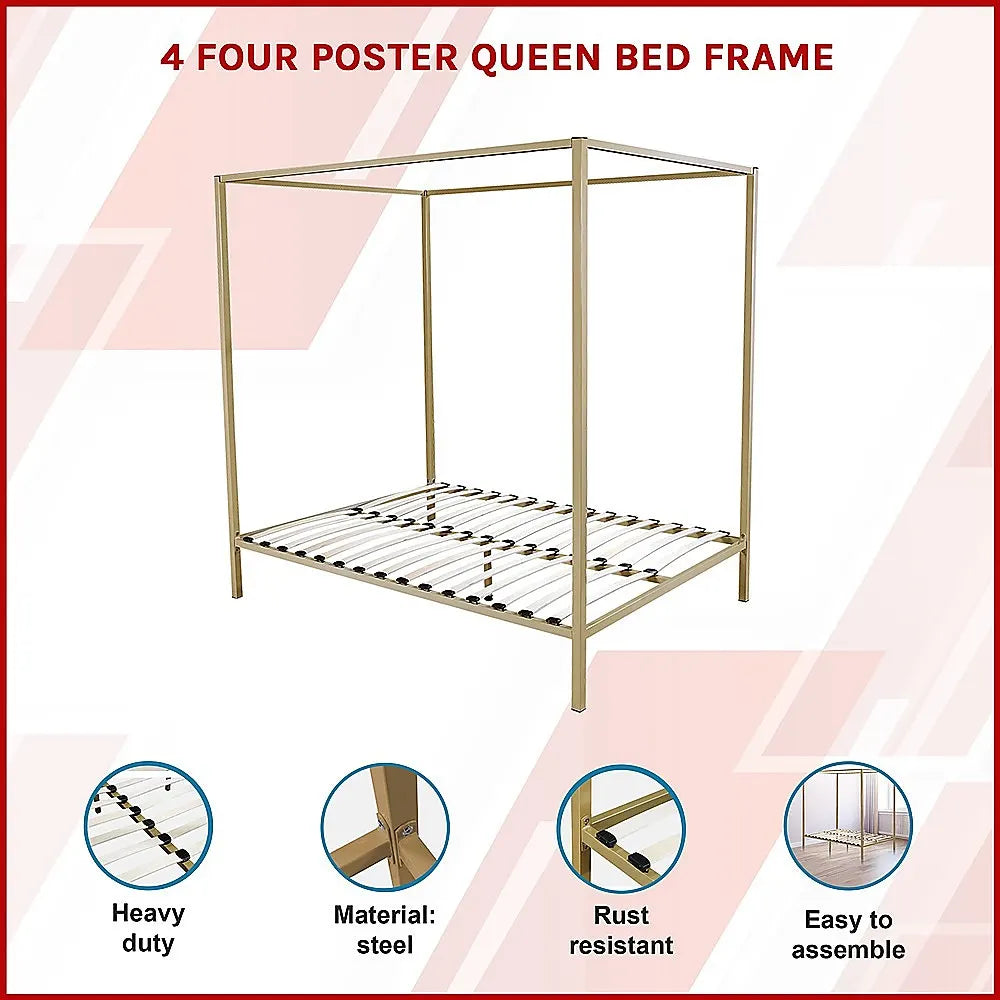 4 Four Poster Queen Bed Frame - Image 3