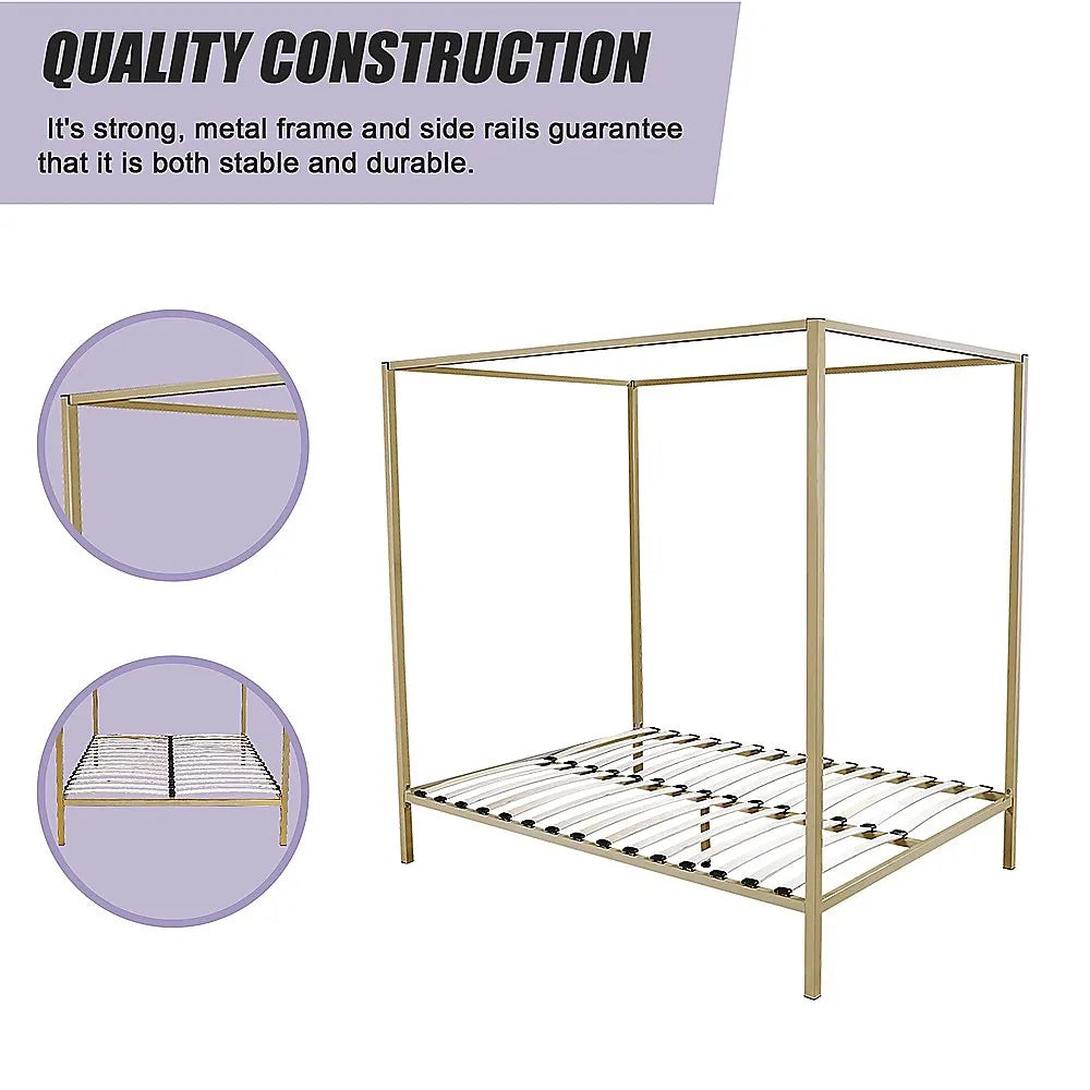 4 Four Poster Queen Bed Frame - Image 6