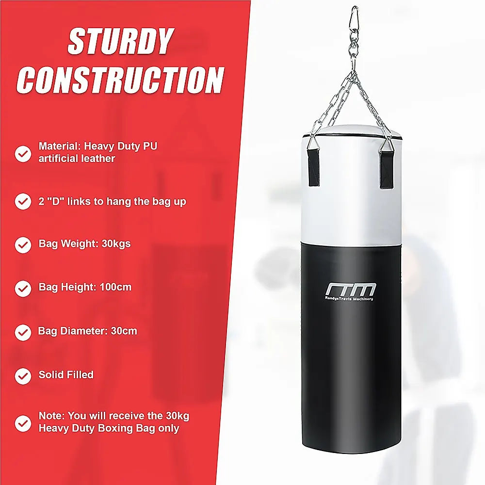 30kg Heavy Duty Boxing Punching Bag Solid Filled - Image 8