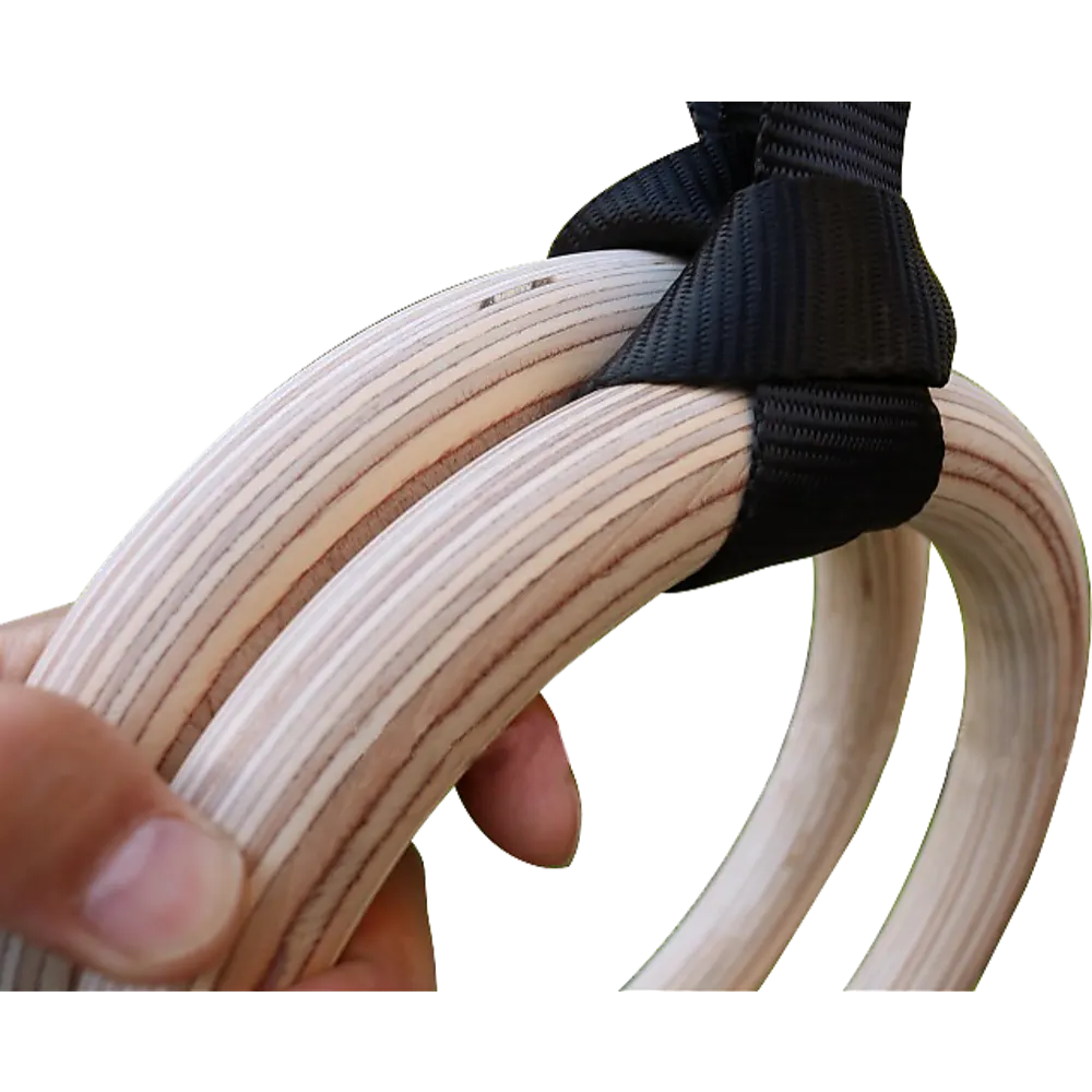Birch Wood Gymnastic Rings with Adjustable Straps – Strength & Calisthenics Training - Image 7