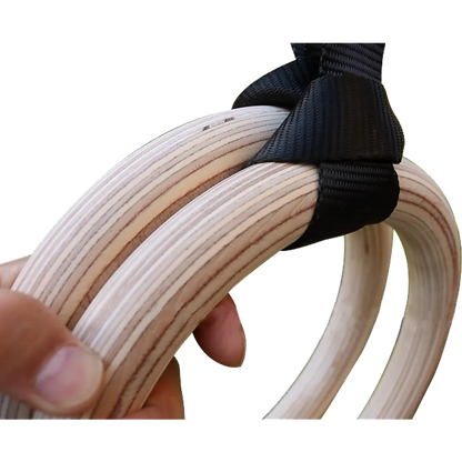 Birch Wood Gymnastic Rings with Adjustable Straps – Strength & Calisthenics Training - Image 7