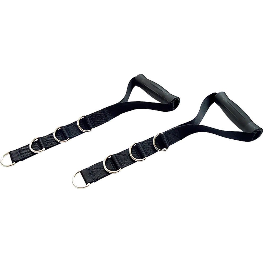 2x Adjustable Nylon Cable Handles – Home Gym Attachment for Strength Training