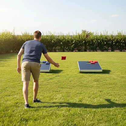 Bean Bag Toss Cornhole Game Set Aluminium Frame Portable Design - Image 2