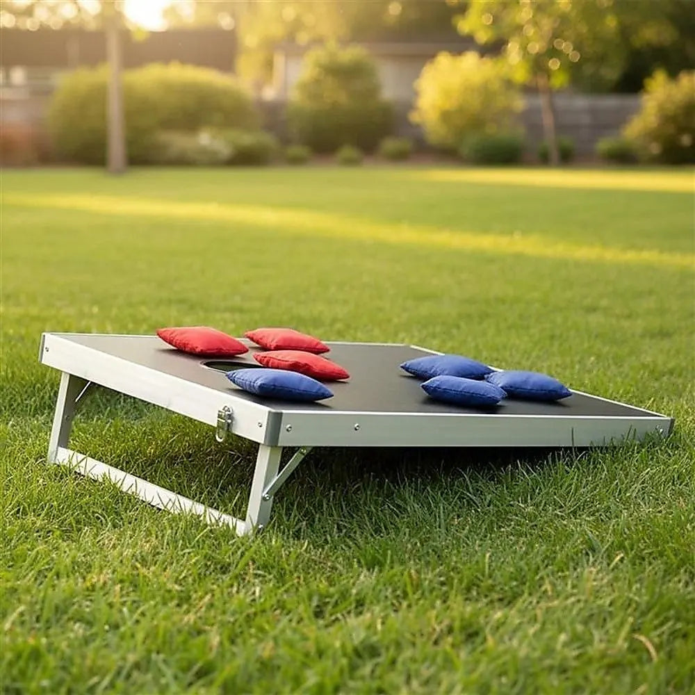 Bean Bag Toss Cornhole Game Set Aluminium Frame Portable Design - Image 3
