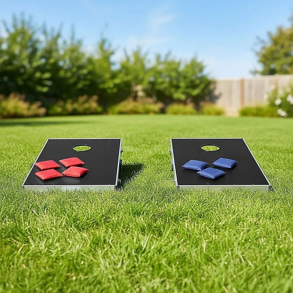Bean Bag Toss Cornhole Game Set Aluminium Frame Portable Design - Image 4