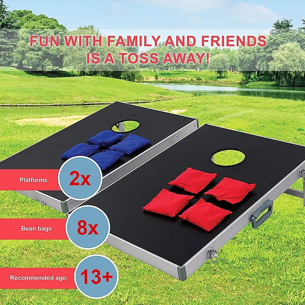 Bean Bag Toss Cornhole Game Set Aluminium Frame Portable Design - Image 6