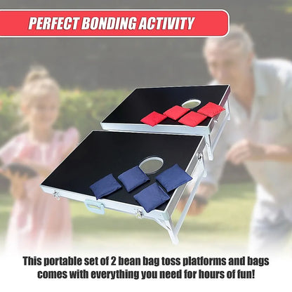 Bean Bag Toss Cornhole Game Set Aluminium Frame Portable Design - Image 7