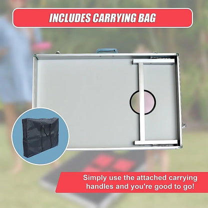 Bean Bag Toss Cornhole Game Set Aluminium Frame Portable Design - Image 8