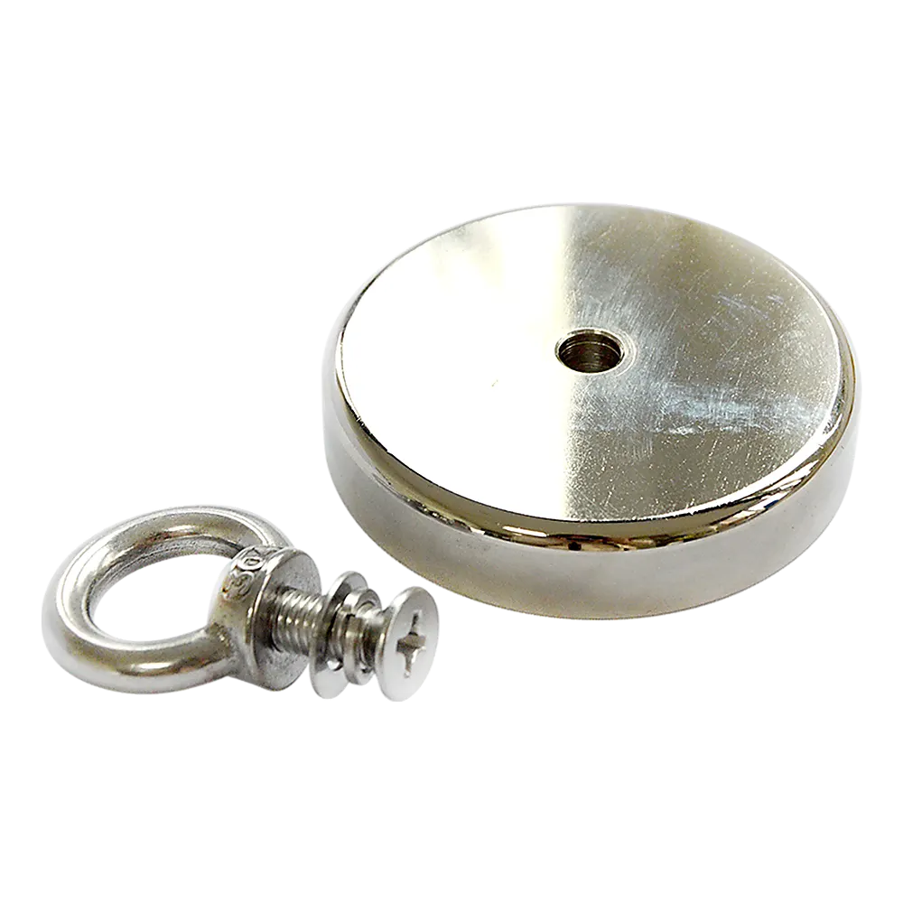 Round Neodymium Fishing Magnet with Countersunk Hole and Eyebolt, 500 LBS pull - Image 4