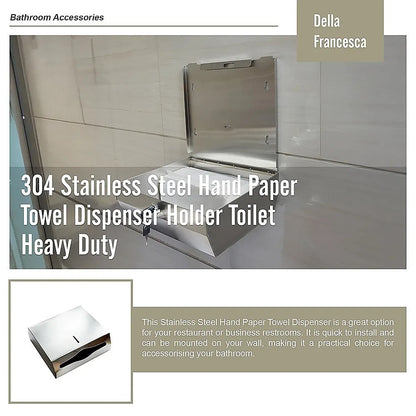 304 Stainless Steel Hand Paper Towel Dispenser Holder Toilet Heavy Duty - Image 8