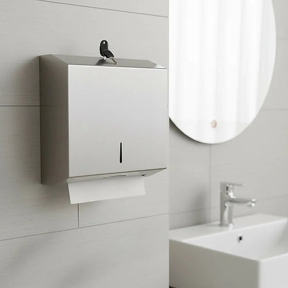 304 Stainless Steel Hand Paper Towel Dispenser Holder Toilet Heavy Duty - Image 2