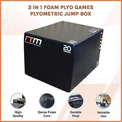 3 IN 1 Foam Plyo Games Plyometric Jump Box - Image 3