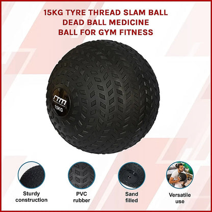 15kg Tyre Thread Slam Ball Dead Ball Medicine Ball for Gym Fitness - Image 3