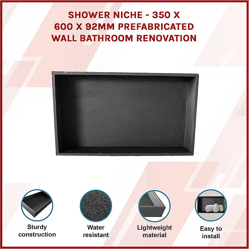 Shower Niche - 350 x 600 x 92mm Prefabricated Wall Bathroom Renovation - Image 3
