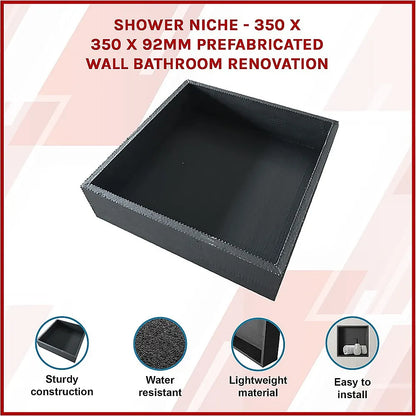 Shower Niche - 350 x 350 x 92mm Prefabricated Wall Bathroom Renovation - Image 3