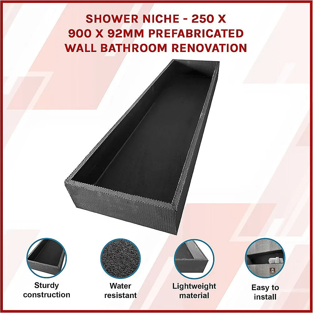 Shower Niche - 250 x 900 x 92mm Prefabricated Wall Bathroom Renovation - Image 3