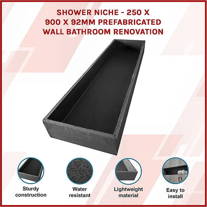 Shower Niche - 250 x 900 x 92mm Prefabricated Wall Bathroom Renovation - Image 3