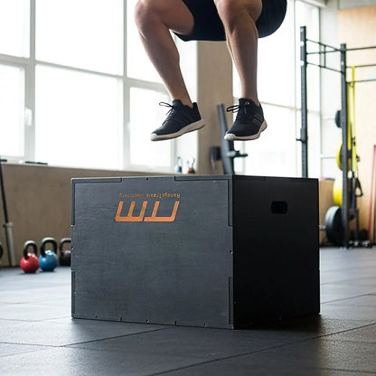 3 IN 1 Black Wood Plyo Games Plyometric Jump Box - Image 5
