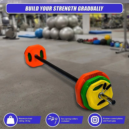 20kg Standard Rubber Coated Barbell Weight Bar for Home Gym - Image 6