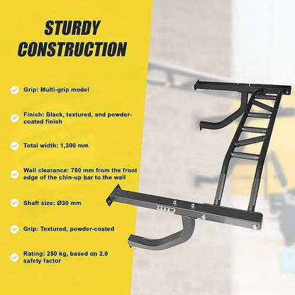 Wall Mounted Multi Grip Chin Up Bar – Heavy Duty Pull Up Station for Upper Body Training - Image 5