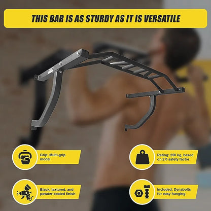 Wall Mounted Multi Grip Chin Up Bar – Heavy Duty Pull Up Station for Upper Body Training - Image 7