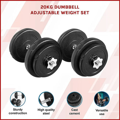 20KG Dumbbell Adjustable Weight Set - Image 3