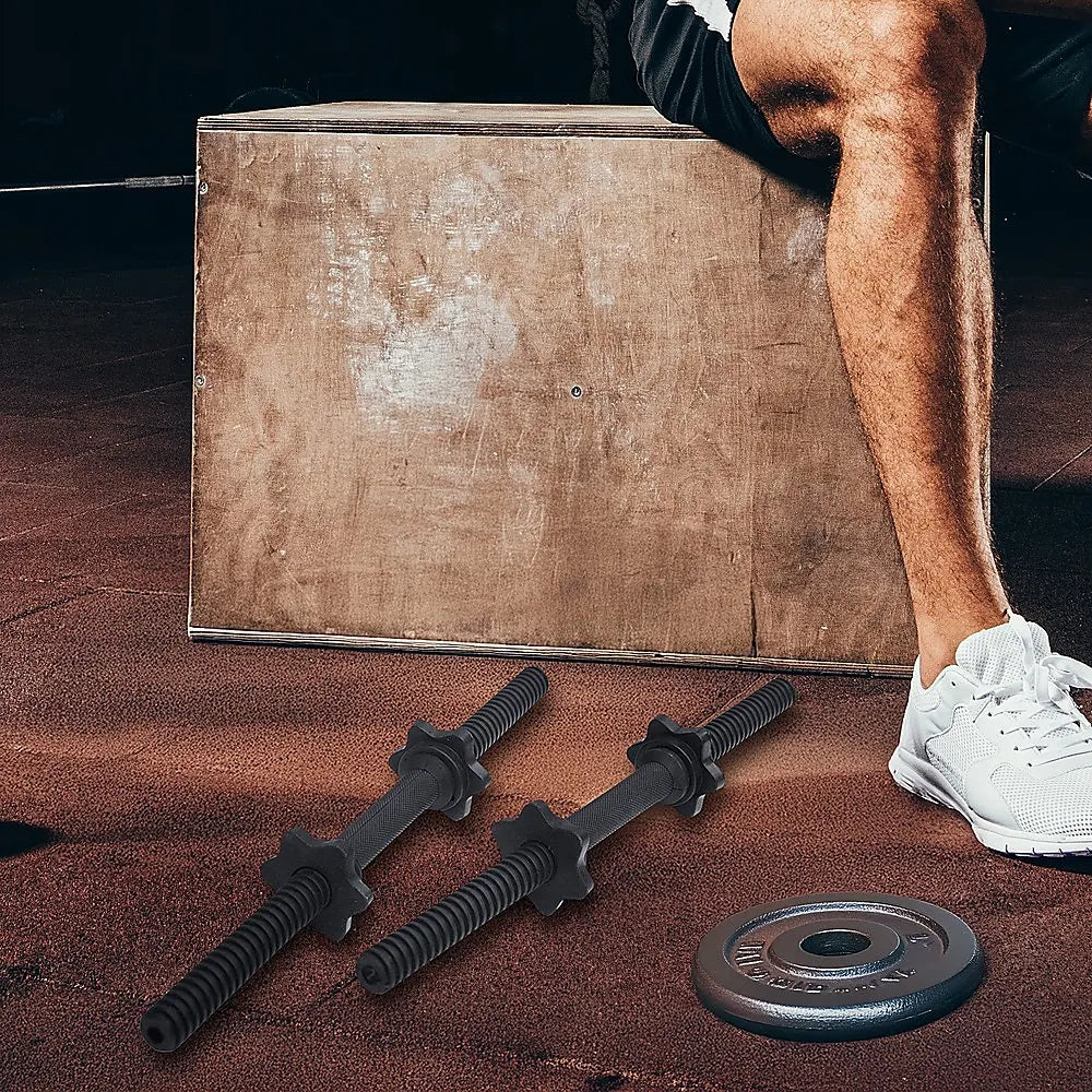 45cm - 1 Pair Dumbbell Bar 25mm Diameter - PVC Coated Dumbell Handle - Image 2