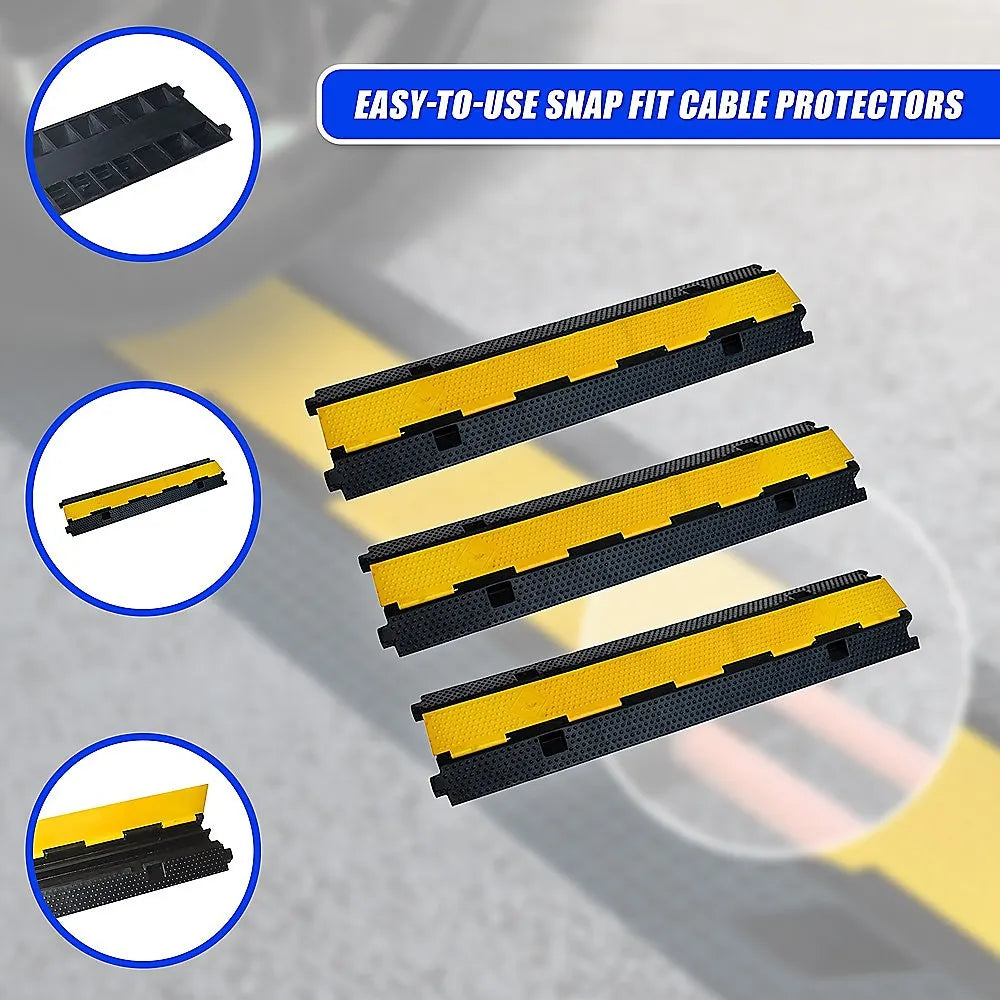 3pcs 2-Cable Rubber Electrical Wire Cover Heavy Duty Protector Dual Channel - Image 8