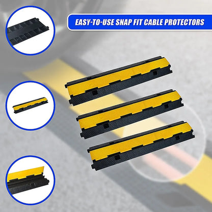 3pcs 2-Cable Rubber Electrical Wire Cover Heavy Duty Protector Dual Channel - Image 8