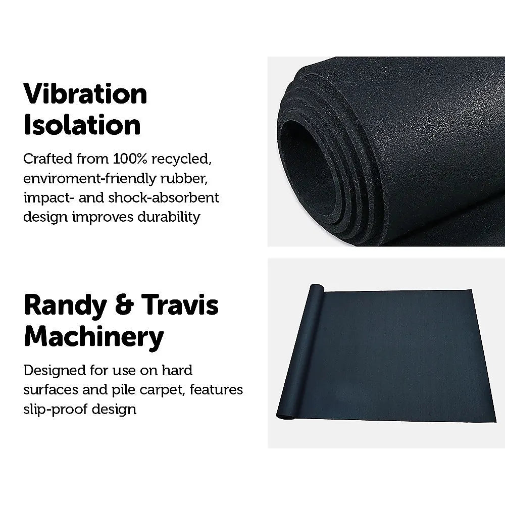 2m Gym Rubber Floor Mat Reduce Treadmill Vibration - Image 5