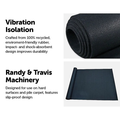2m Gym Rubber Floor Mat Reduce Treadmill Vibration - Image 5