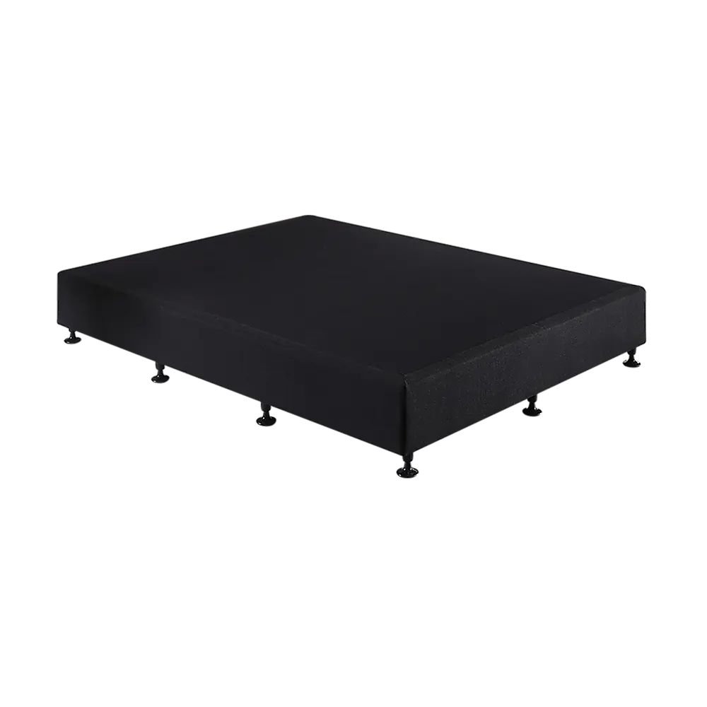 Palermo King Single Ensemble Bed Base Midnight Black Linen Fabric