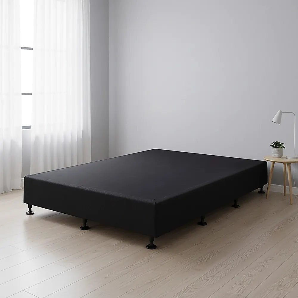 Palermo King Single Ensemble Bed Base Midnight Black Linen Fabric - Image 2