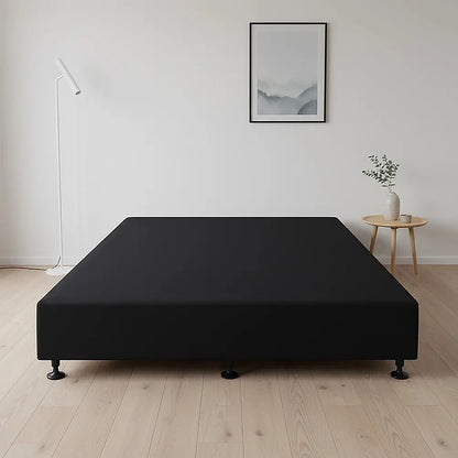 Palermo King Single Ensemble Bed Base Midnight Black Linen Fabric - Image 5