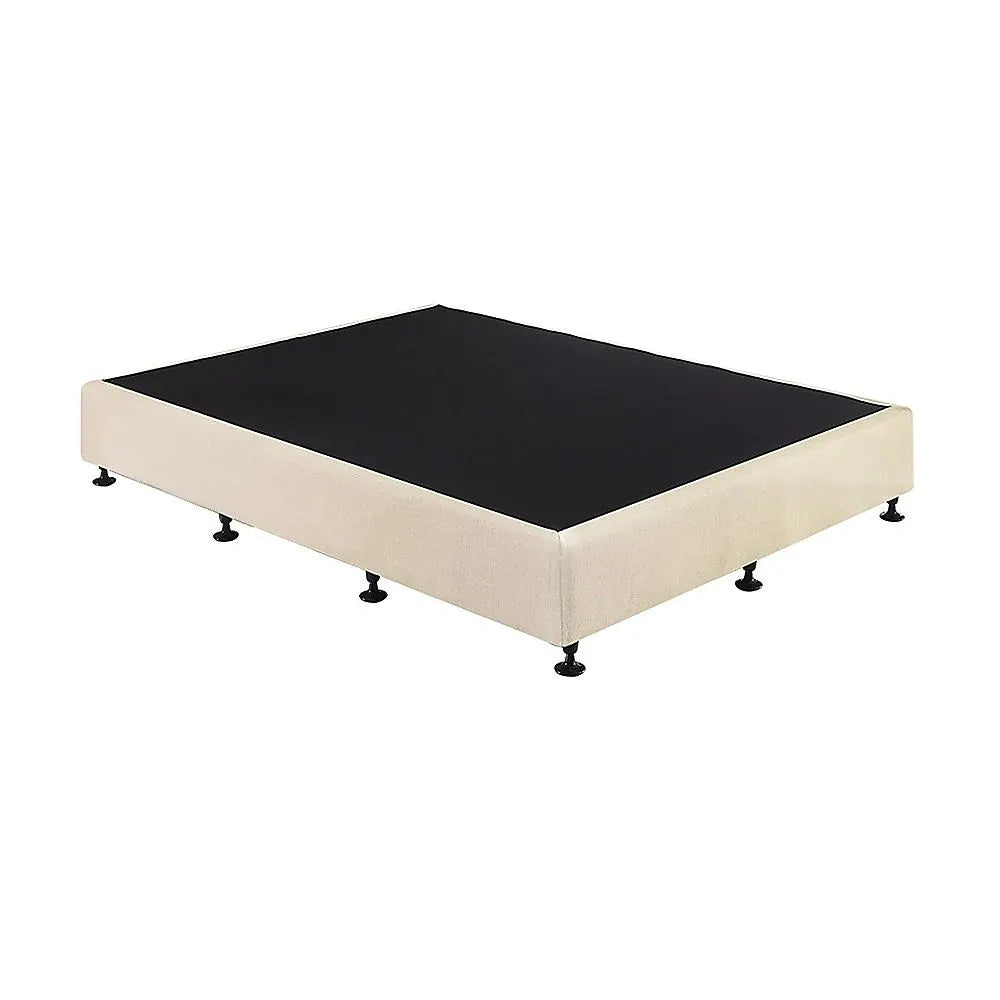 Palermo King Single Ensemble Bed Base Platinum Natural Sand Linen Fabric