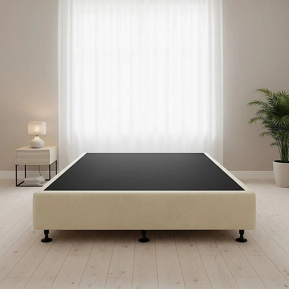 Palermo King Single Ensemble Bed Base Platinum Natural Sand Linen Fabric - Image 7