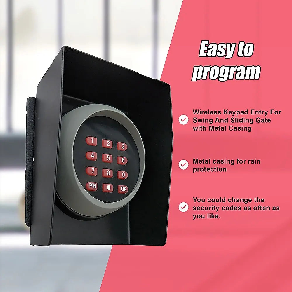 Wireless Keypad Entry For Swing And Sliding Gate with Metal Casing - Image 8