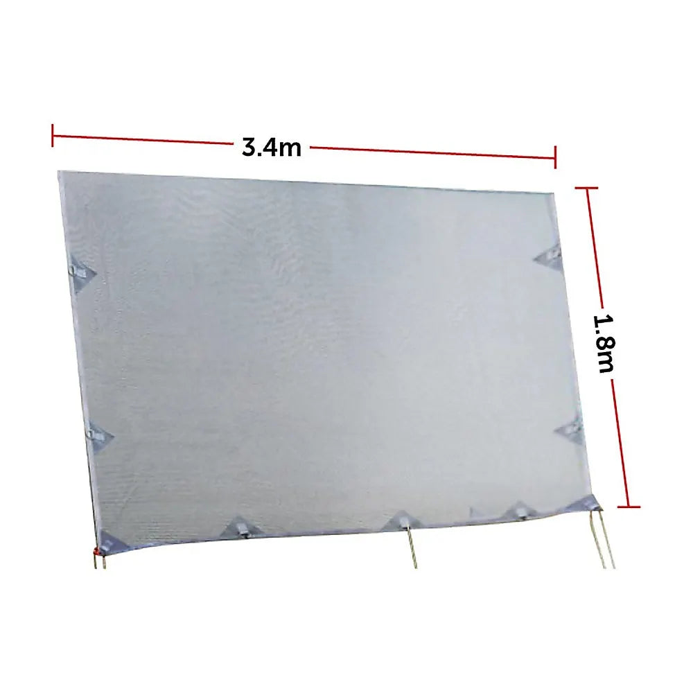 3.4m Caravan Privacy Screen Side Sunscreen Sun Shade for 12' Roll Out Awning - Image 8